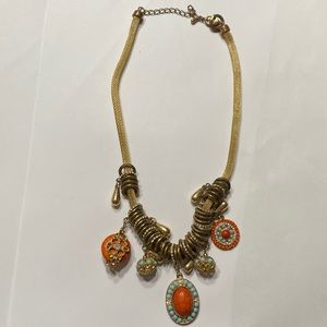 Gold mesh chain, BoHo necklace